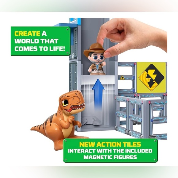 Tile Town Jurassic World Gate Escape Magnetic Tiles Set - Picture 4 of 5